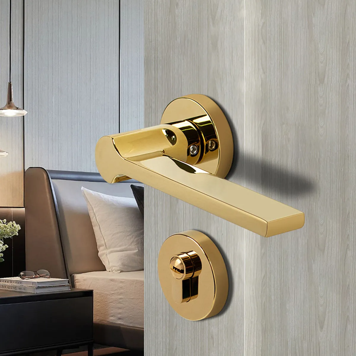 Stylish Aluminium Entrance Door Handles – Front Door Lever Handle Gold
