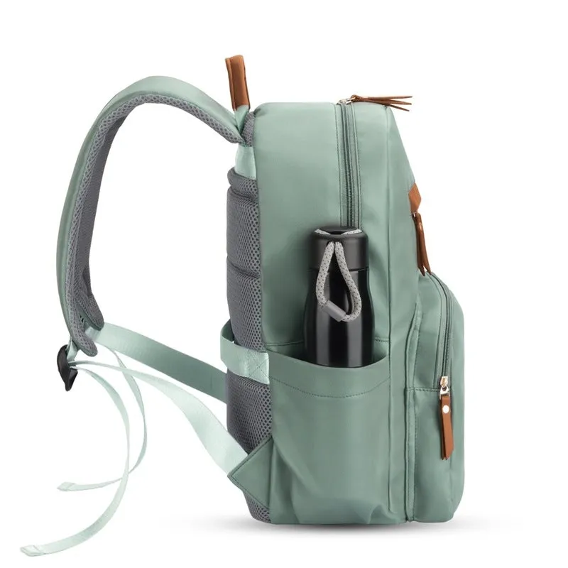 Stylish Vegan Leather Laptop Backpack | Fits 15.6 Inch Laptop | 19L | Pistachio Green
