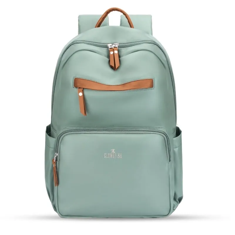 Stylish Vegan Leather Laptop Backpack | Fits 15.6 Inch Laptop | 19L | Pistachio Green