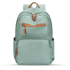 Stylish Vegan Leather Laptop Backpack | Fits 15.6 Inch Laptop | 19L | Pistachio Green