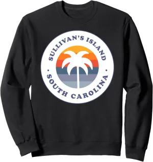 Sullivans Island South Carolina SC Retro Palm Tree Souvenir Sweatshirt