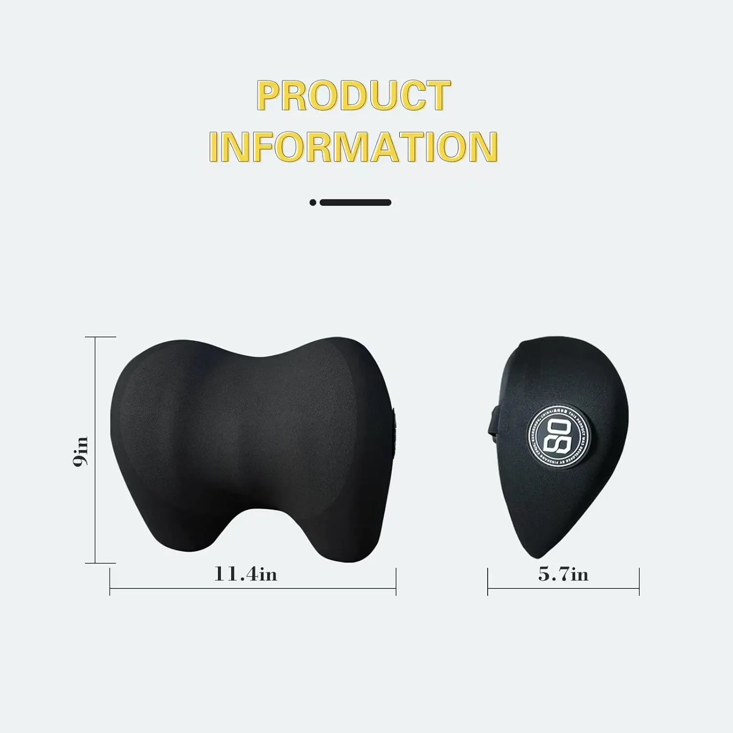Super Cozy Car Headrest Pillow, 100% Memory Foam Car Neck Pillow with Adjustable Strap & Breathable Removable Cover, Ergonomic Design - Travel Pillow Car Pillow for Neck/Back Pain Relief(Black, 1PC)