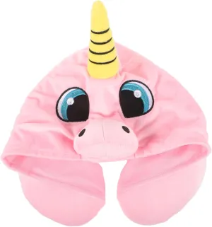 SUPVOX Unicorn Hooded U Shaped Travel Neck Pillow for Adults Neck Support for Office Naps Car Sleep and Airplane Travel Cute Design