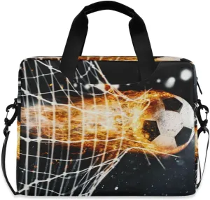 susiyo Laptop Bag Soccer Fireball Scores A Goal Briefcases Messenger Shoulder Bags for 15.6 inch Laptop or Tablet