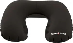 SwissGear Quick-Inflate Travel Neck Pillow in Black for Neck Pain, Headaches, Muscle Recovery, Travel, Sleep, Leisure
