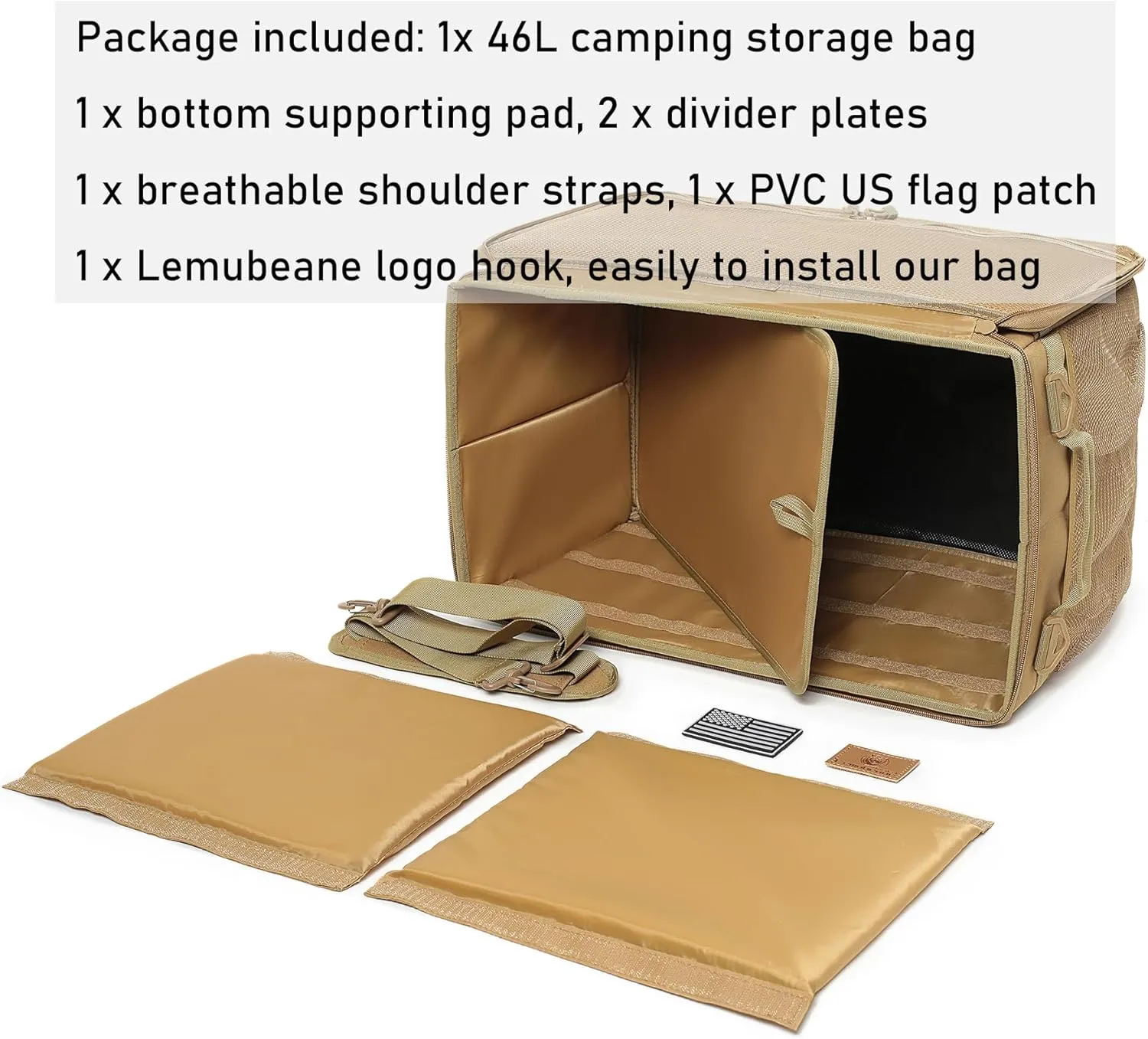 Tactical Camping Storage Bag Utility Tote Bag Camping Kitchen Organizer with Axe Holder & Shoulder Strap