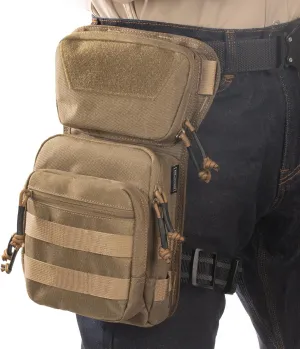 Tactical Drop Leg Bag Utility Pouch Molle Pack for Outdoor Motorcycle Cycling Hunting Hiking with CCW Gun Holster