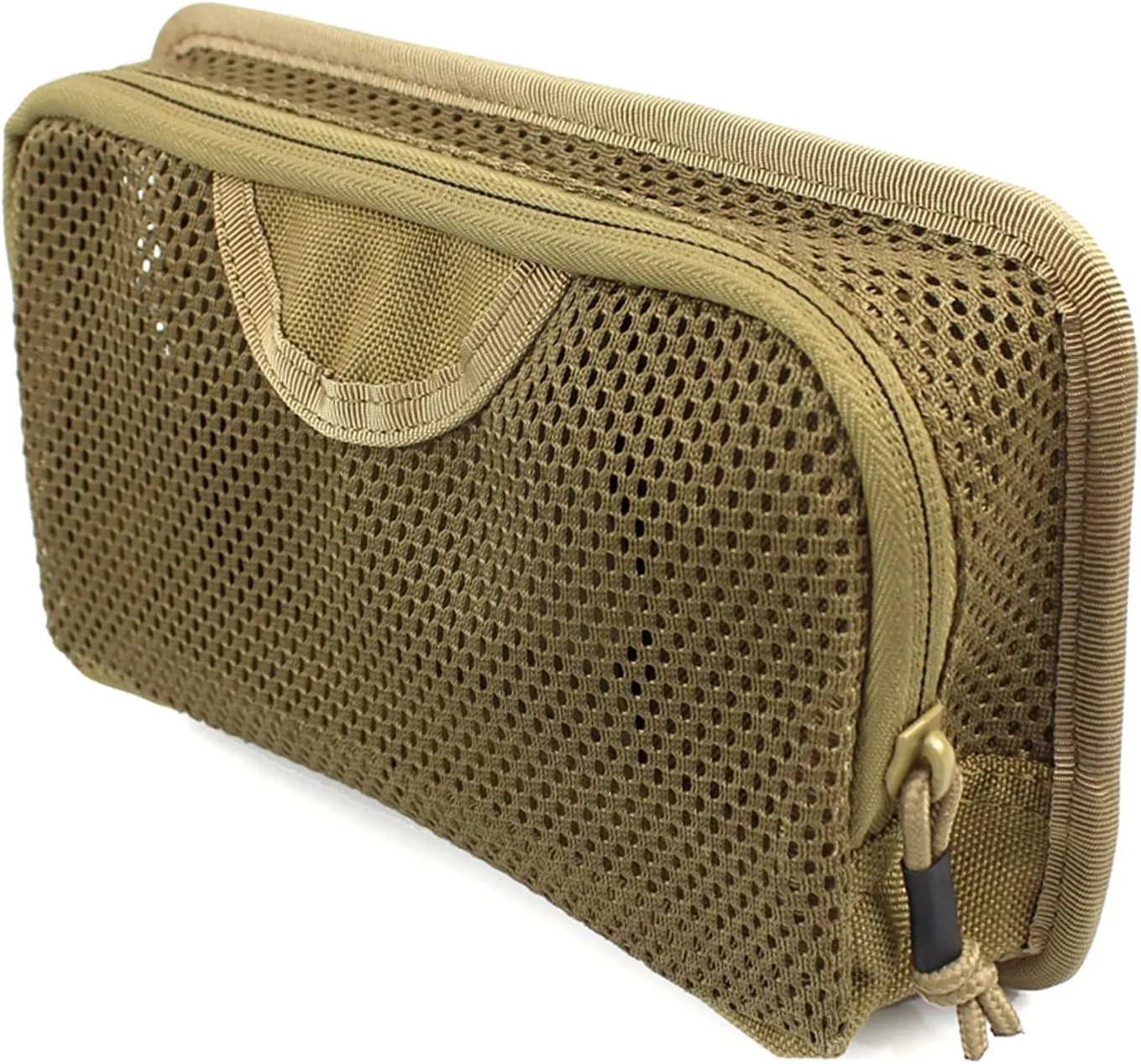 Tactical Mesh Zipper Pouch, Modular Insert Panel Organizer EDC Utility Storage Pocket with Hook-N-Loop Fasteners for Backpack Bag Accessories