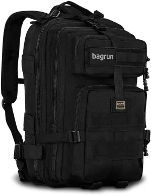 Tactical Military Backpack - Military Grade Molle Army Bag with Multiple Storage for Hiking Trekking (Urban black)