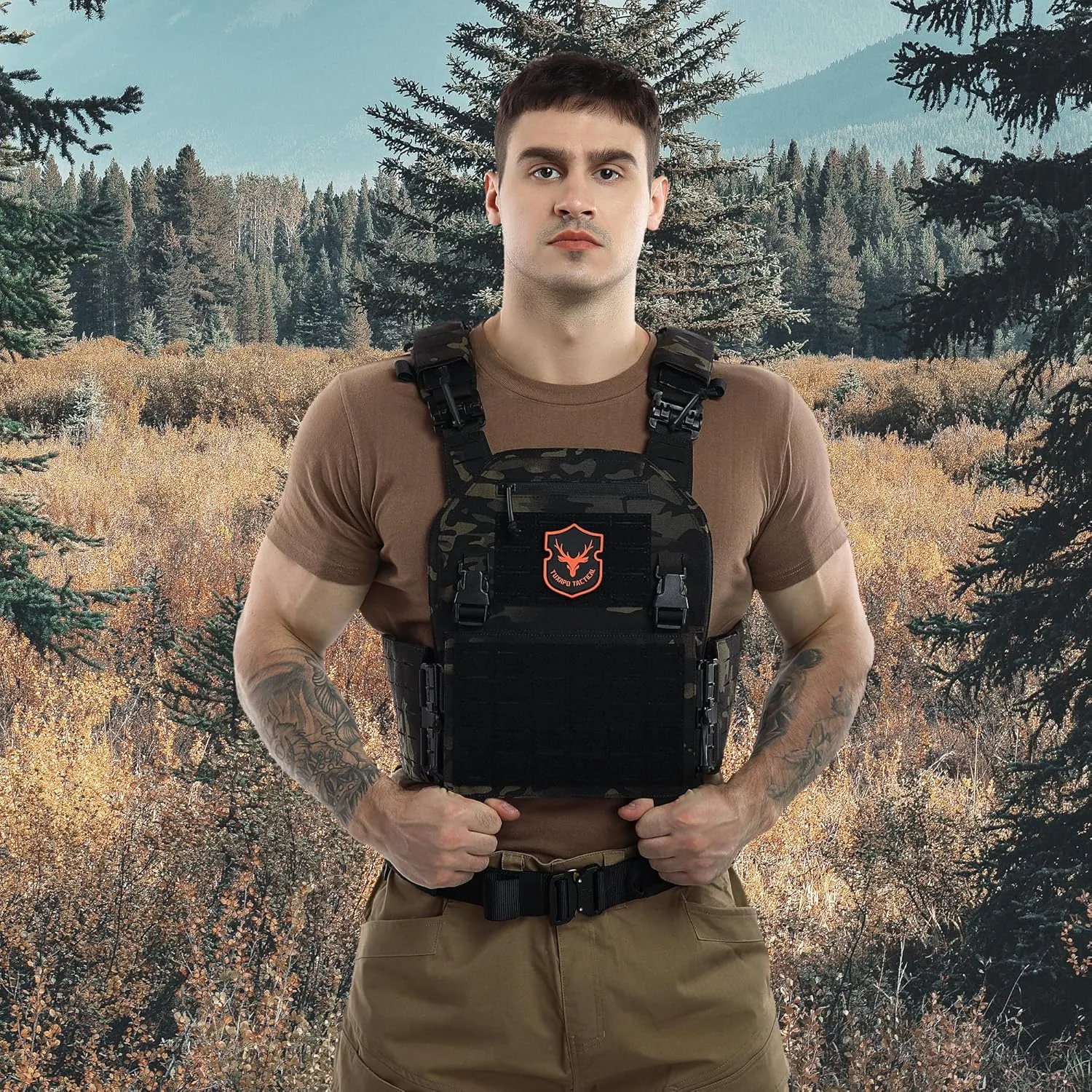 Tactical Molle Vest for Men Laser Cutting Modular Lightweight Quick Release Adjustable Vests