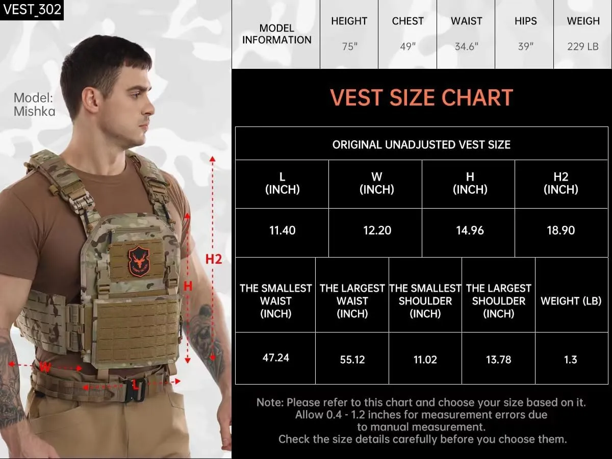 Tactical Molle Vest for Men Laser Cutting Modular Lightweight Quick Release Adjustable Vests