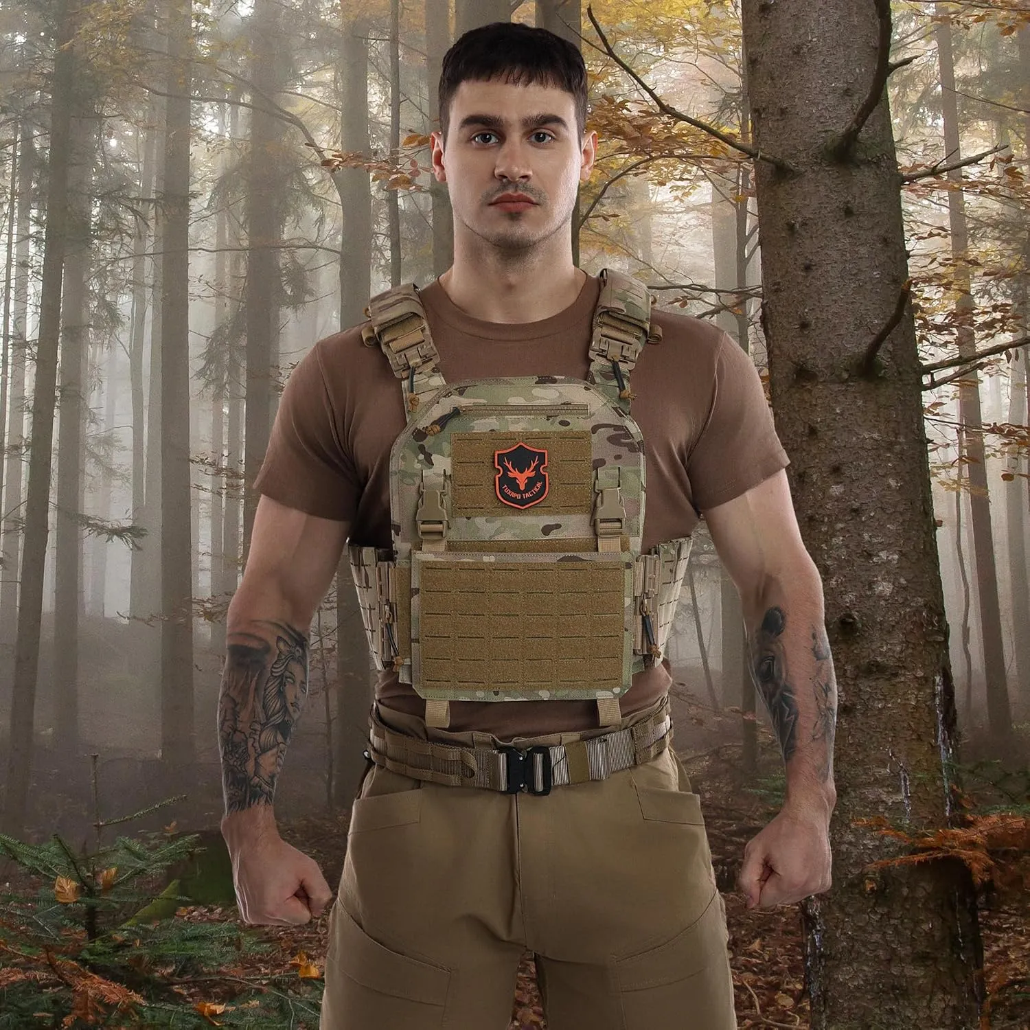 Tactical Molle Vest for Men Laser Cutting Modular Lightweight Quick Release Adjustable Vests