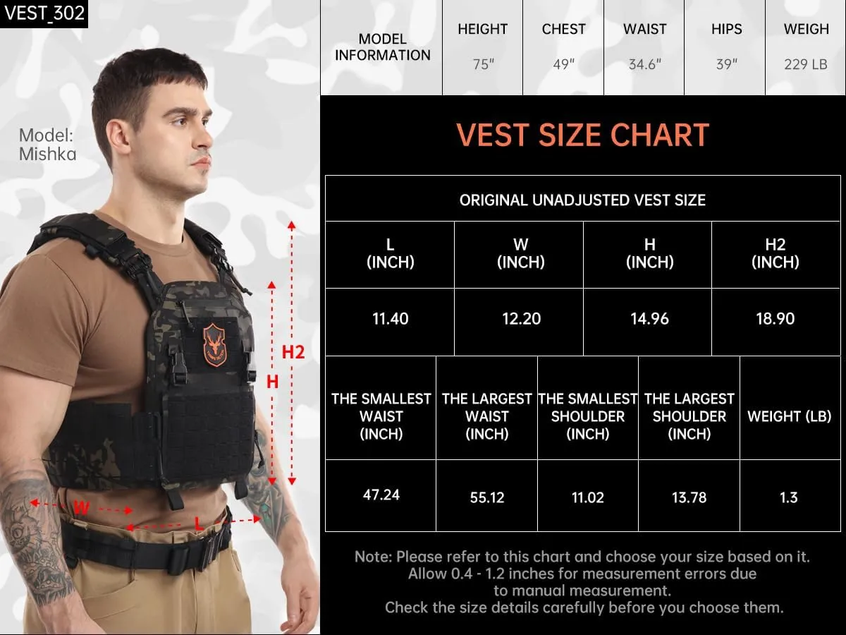 Tactical Molle Vest for Men Laser Cutting Modular Lightweight Quick Release Adjustable Vests