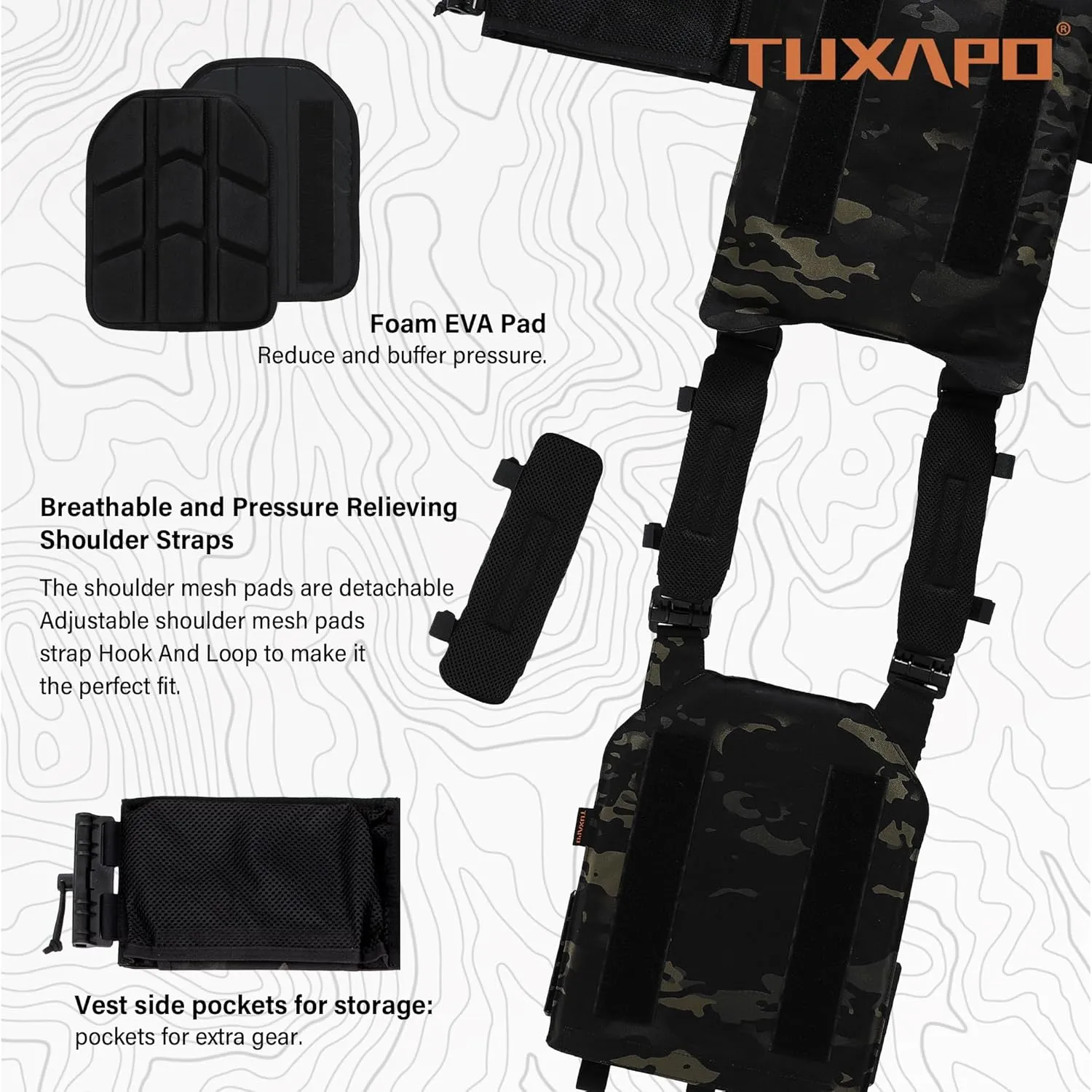 Tactical Molle Vest for Men Laser Cutting Modular Lightweight Quick Release Adjustable Vests