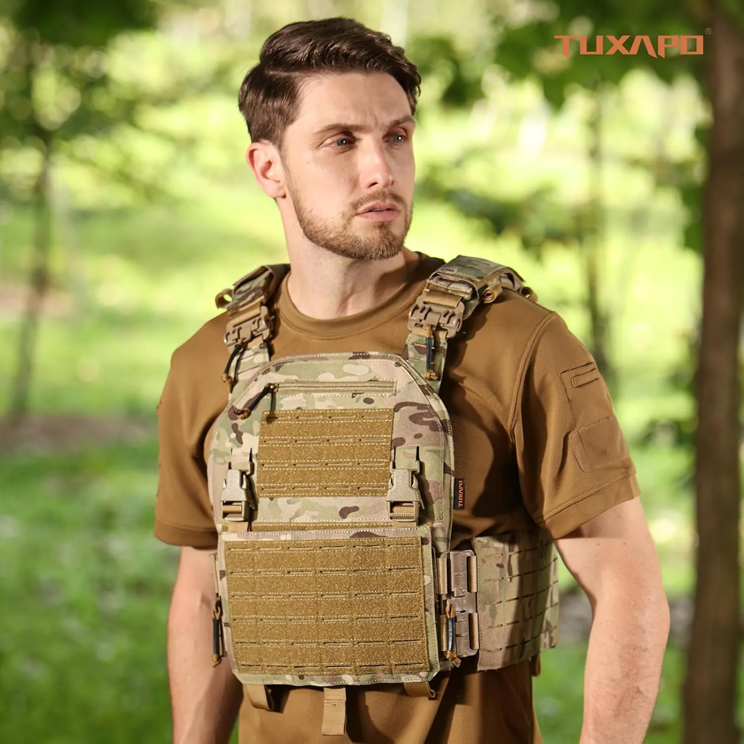Tactical Molle Vest for Men Laser Cutting Modular Lightweight Quick Release Adjustable Vests