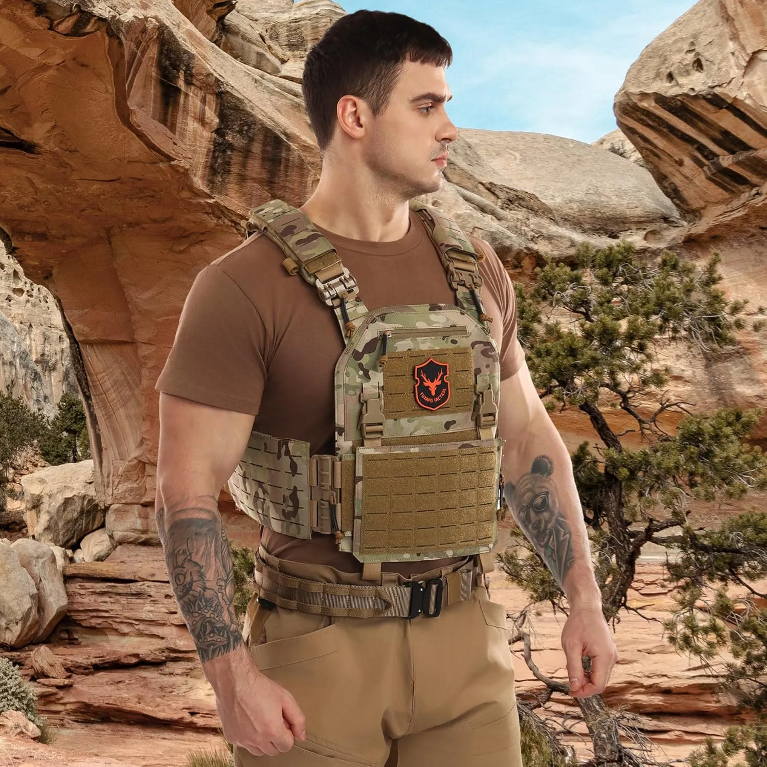 Tactical Molle Vest for Men Laser Cutting Modular Lightweight Quick Release Adjustable Vests