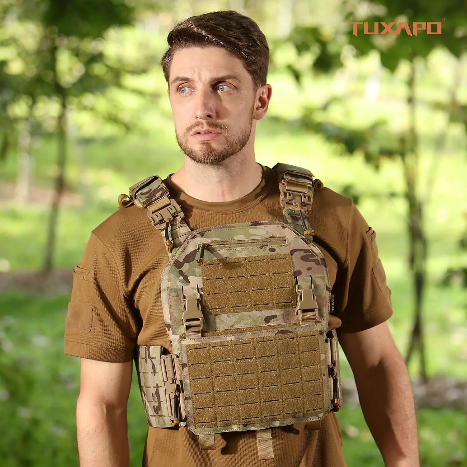 Tactical Molle Vest for Men Laser Cutting Modular Lightweight Quick Release Adjustable Vests