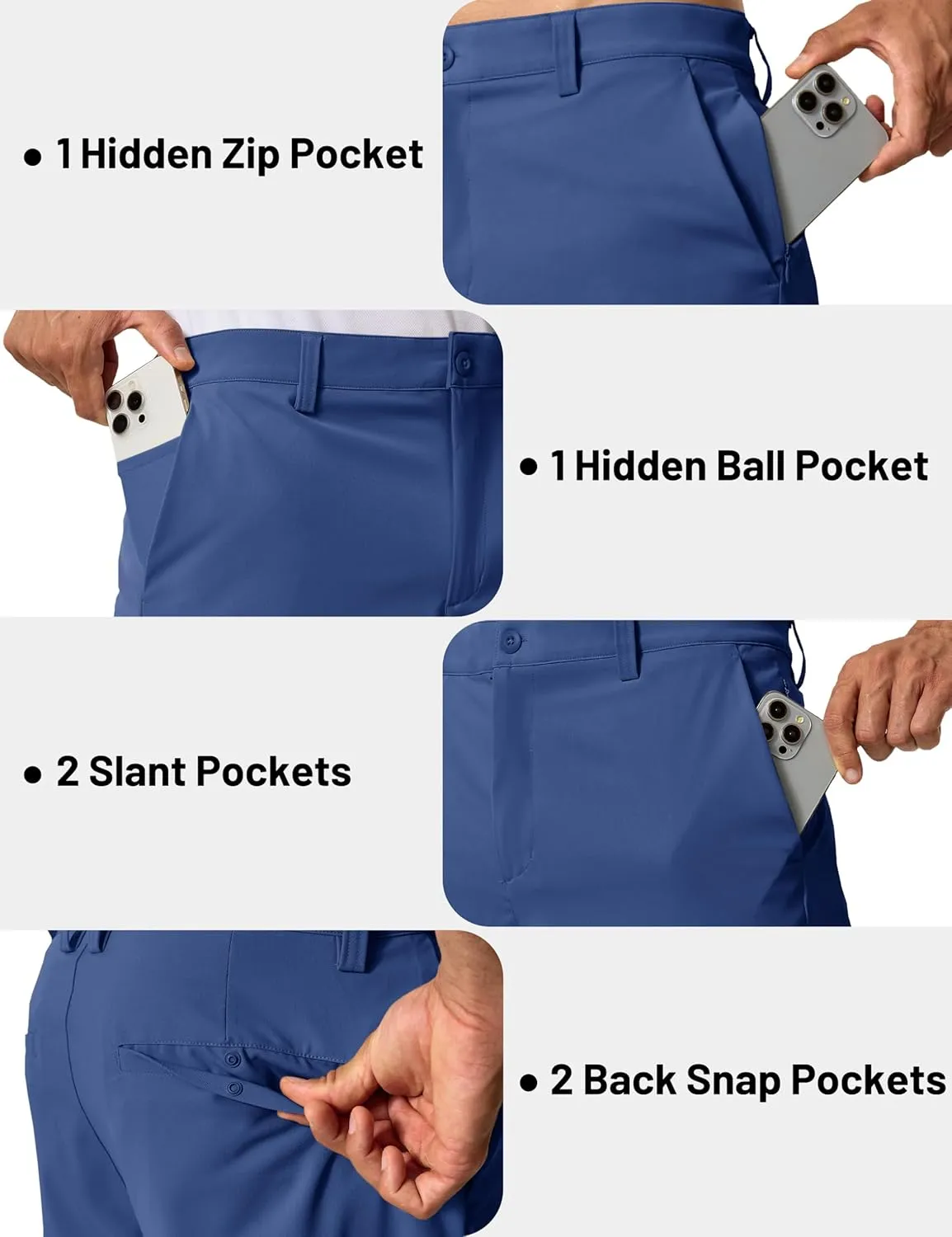 TACVASEN Men's 7" Golf Casual Shorts with 6 Pockets Stretch Lightweight Dress Work Short Flat Front Quick Dry for Summer