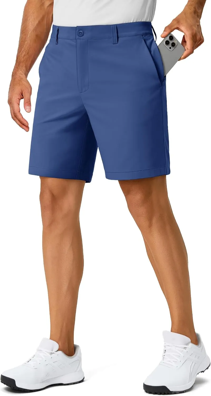 TACVASEN Men's 7" Golf Casual Shorts with 6 Pockets Stretch Lightweight Dress Work Short Flat Front Quick Dry for Summer