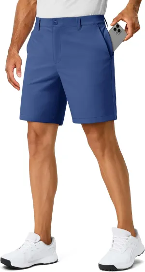 TACVASEN Men's 7" Golf Casual Shorts with 6 Pockets Stretch Lightweight Dress Work Short Flat Front Quick Dry for Summer