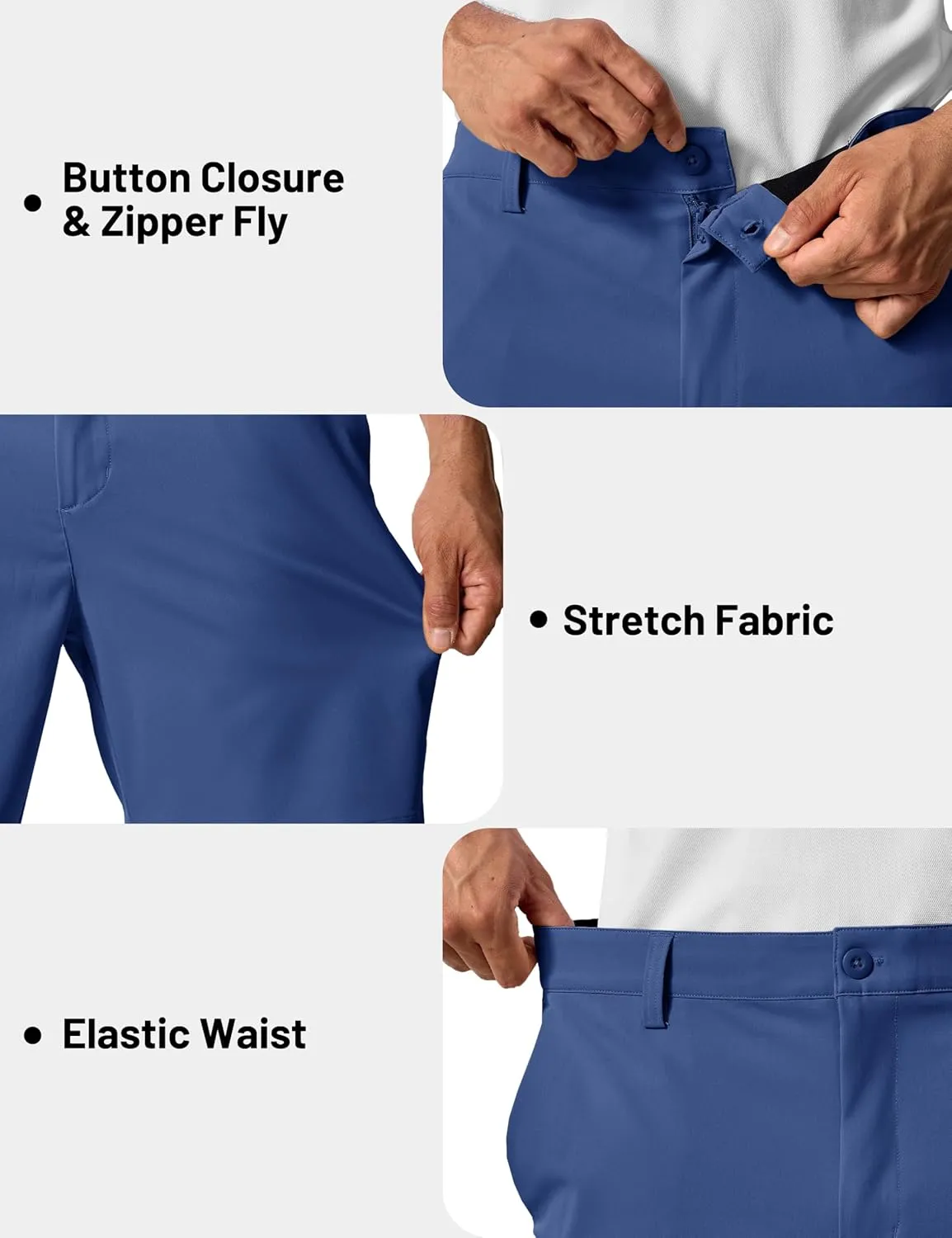 TACVASEN Men's 7" Golf Casual Shorts with 6 Pockets Stretch Lightweight Dress Work Short Flat Front Quick Dry for Summer