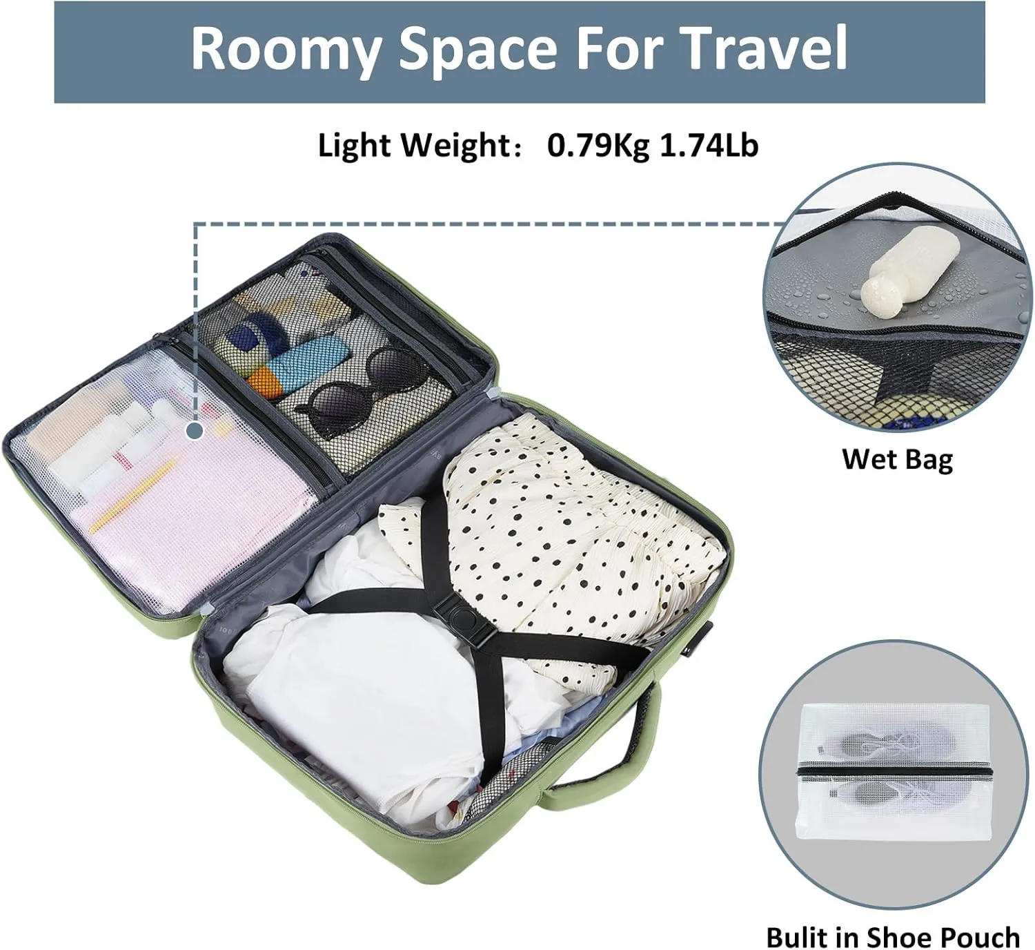 Taygeer Travel Carry on Backpack for Men Women, Airplane Approved Travel Backpack Suitcase with USB Charging Port, College 35l Luggage Bag 15.6inch Laptop Mochila Gifts for Business, Light Gree