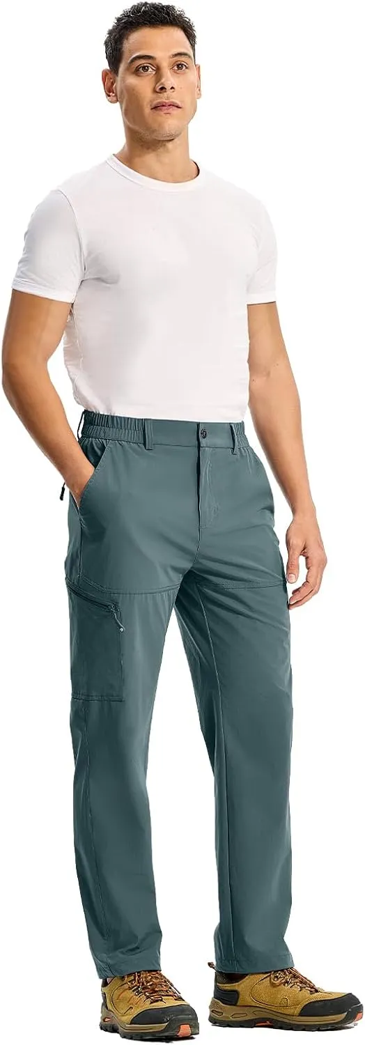 TBMPOY Men's Lightweight Hiking Pants Quick Dry 4 Pockets Stretch Water Resistant Travel Fishing Convertible Zip Cargo Jogger