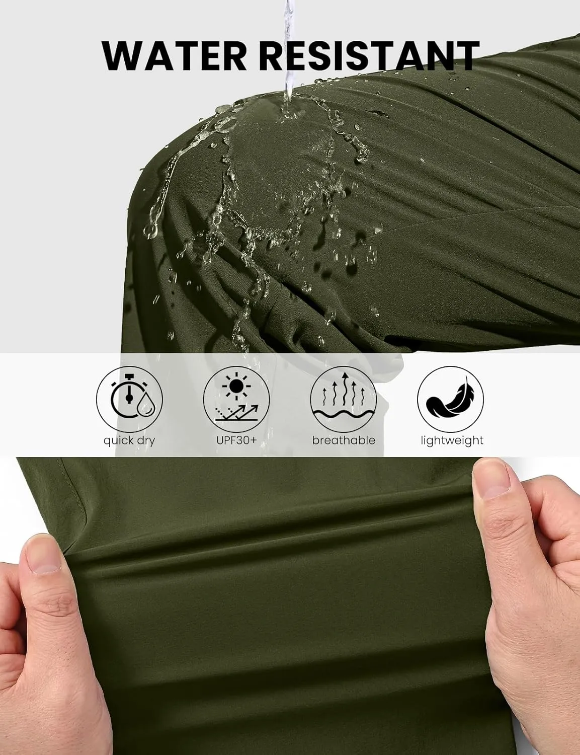 TBMPOY Men's Lightweight Hiking Pants Quick Dry 4 Pockets Stretch Water Resistant Travel Fishing Convertible Zip Cargo Jogger