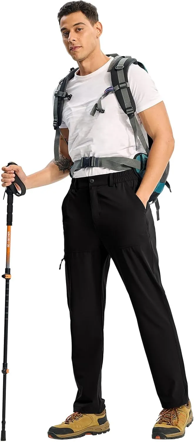 TBMPOY Men's Lightweight Hiking Pants Quick Dry 4 Pockets Stretch Water Resistant Travel Fishing Convertible Zip Cargo Jogger
