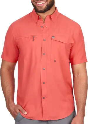 The American Outdoorsman Men's Featherweight Short Sleeve Button Down Fishing Shirt - Outdoor Sun Protection Moisture-Wicking