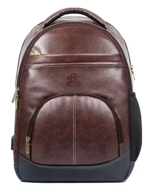 THE CLOWNFISH Combo Of 2 Varied Colours Fredrick 27 liters Faux Leather Laptop Backpack for Men and Women for 15.6 Inch Laptops (Tan, Hickory)