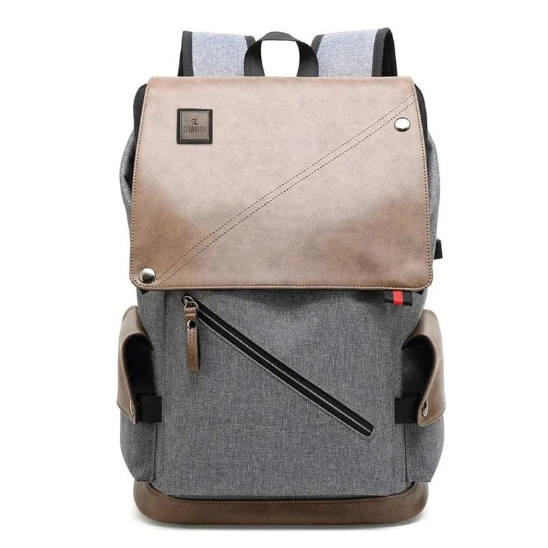 THE CLOWNFISH Unisex Laptop Backpack - 15.6 inch, Water Resistant | Comfort Cushioned Straps | Grey with Khaki