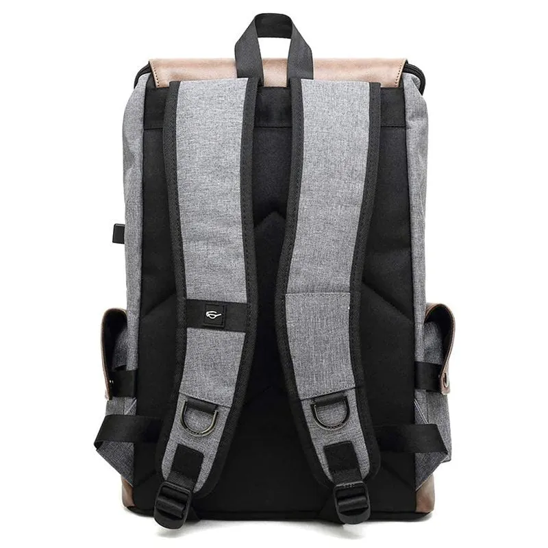 THE CLOWNFISH Unisex Laptop Backpack - 15.6 inch, Water Resistant | Comfort Cushioned Straps | Grey with Khaki