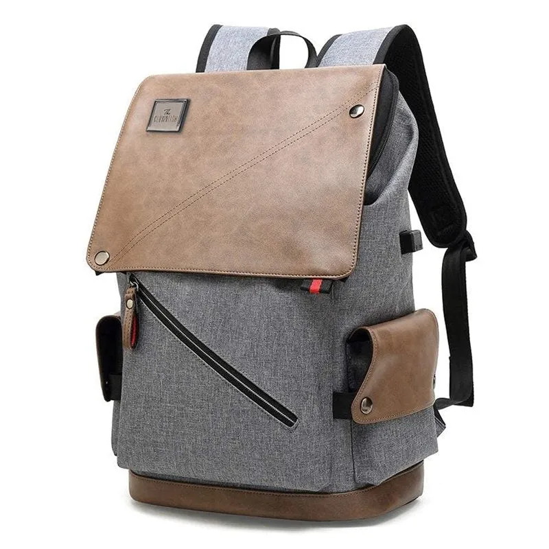 THE CLOWNFISH Unisex Laptop Backpack - 15.6 inch, Water Resistant | Comfort Cushioned Straps | Grey with Khaki