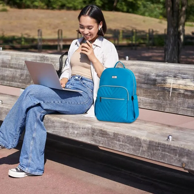 THE CLOWNFISH Women's Laptop Backpack - Stylish, Durable & Spacious | Adjustable Straps | 19L Capacity | Sky Blue