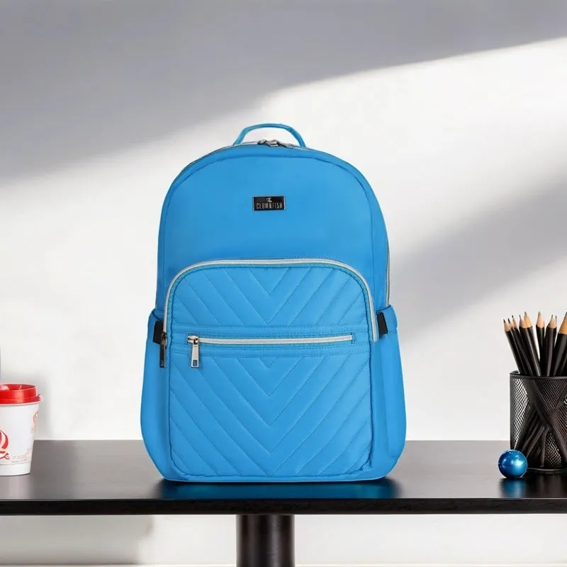 THE CLOWNFISH Women's Laptop Backpack - Stylish, Durable & Spacious | Adjustable Straps | 19L Capacity | Sky Blue
