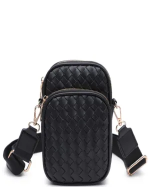 The Milan Woven Crossbody Bag - Black