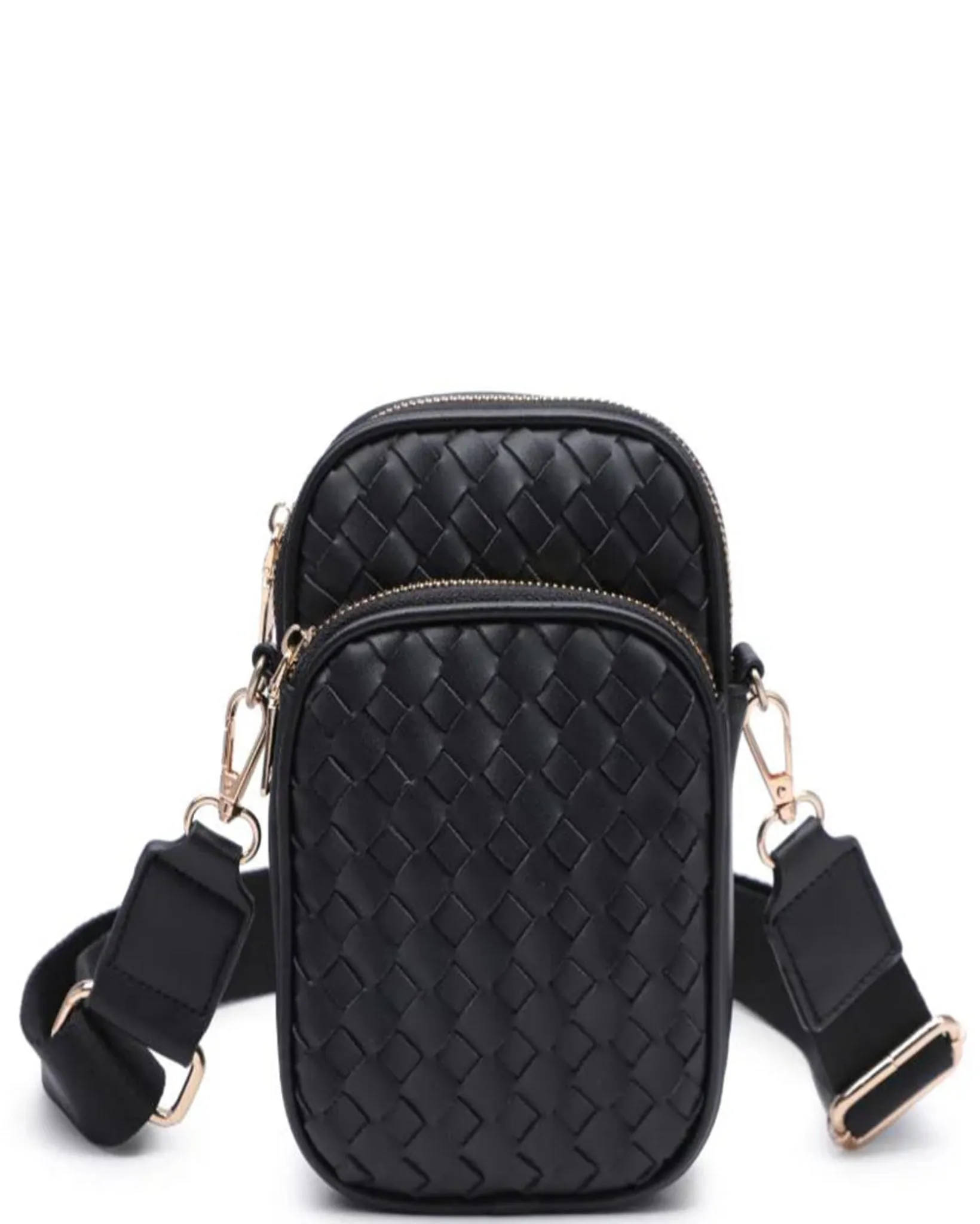 The Milan Woven Crossbody Bag - Black
