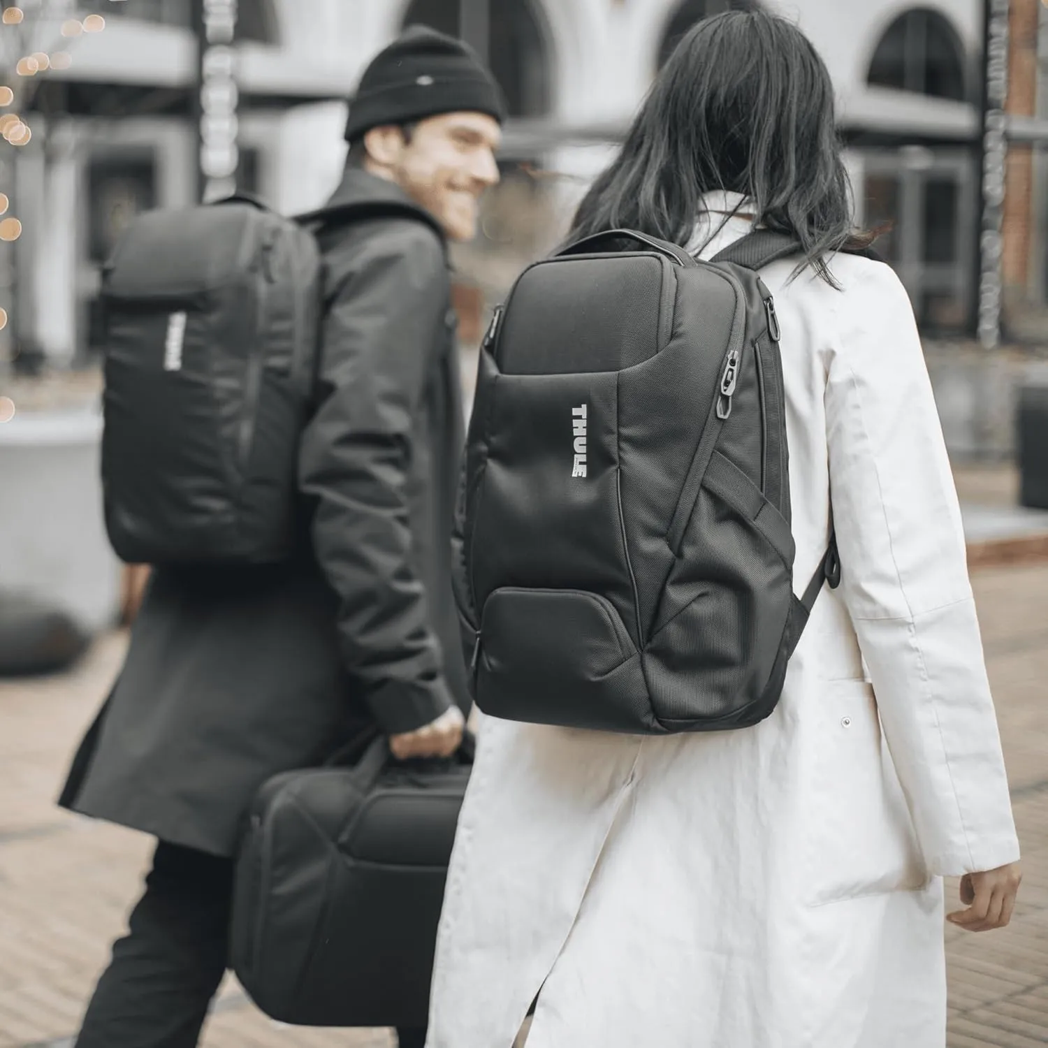 Thule Accent Laptop Backpack New - Fits MacBook - Hardshell Protective Compartment - Quick Access Front Pocket - Side Zipper Pocket - 100% Recycled Fabric - Hidden Back Pocket