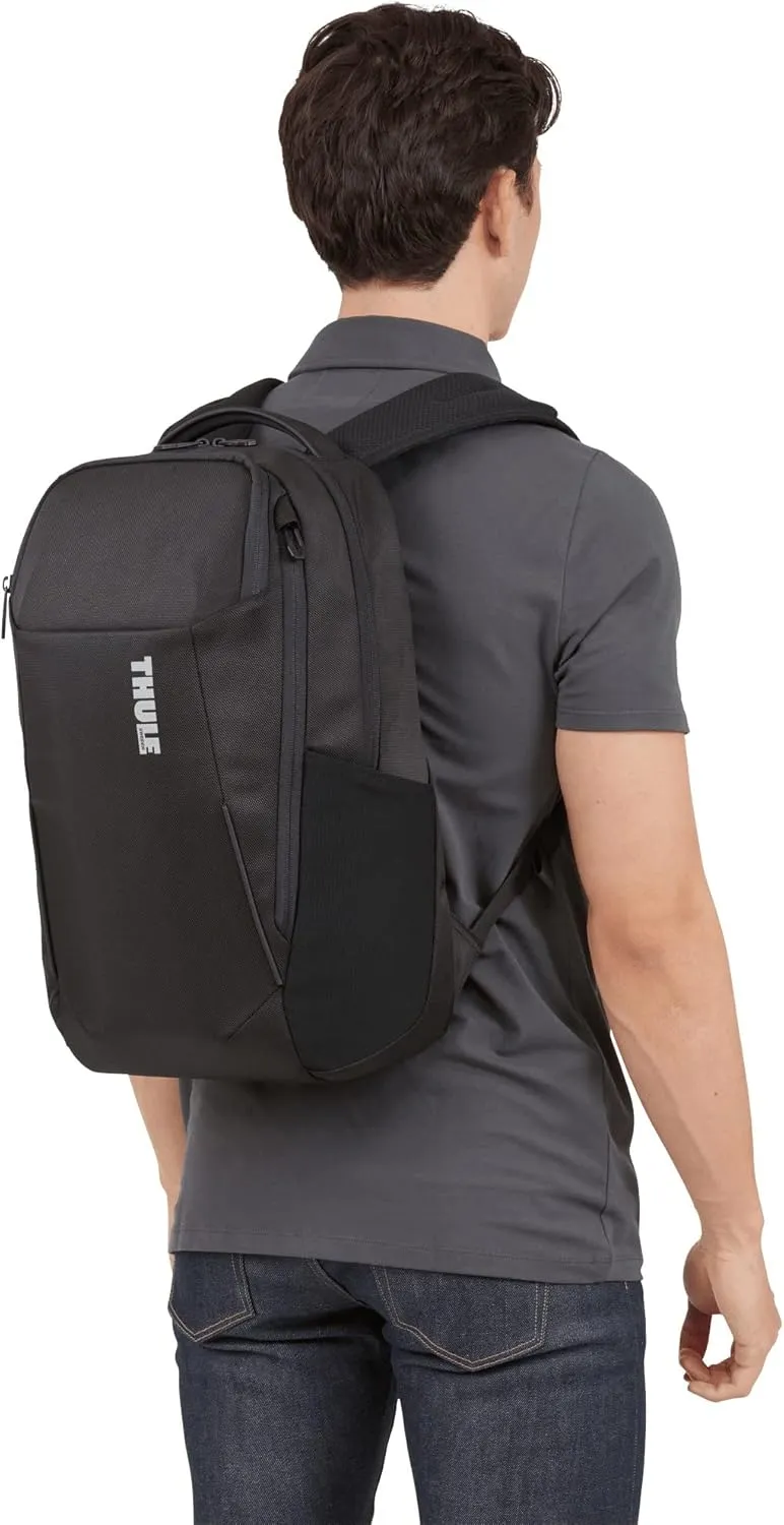 Thule Accent Laptop Backpack New - Fits MacBook - Hardshell Protective Compartment - Quick Access Front Pocket - Side Zipper Pocket - 100% Recycled Fabric - Hidden Back Pocket