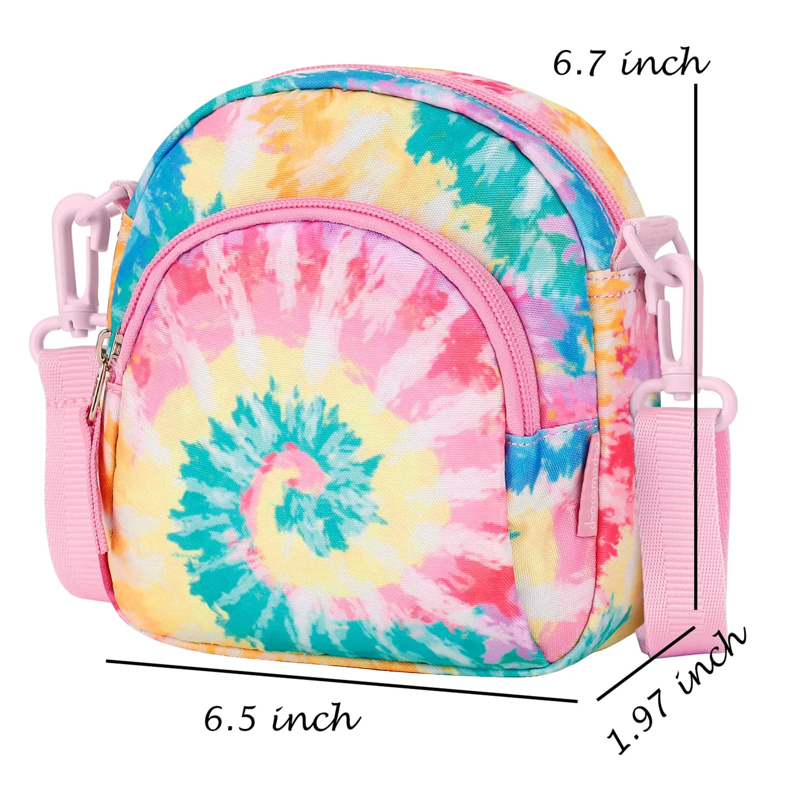 Tie Dye Swirl Rainbows Arch Crossbody Purse