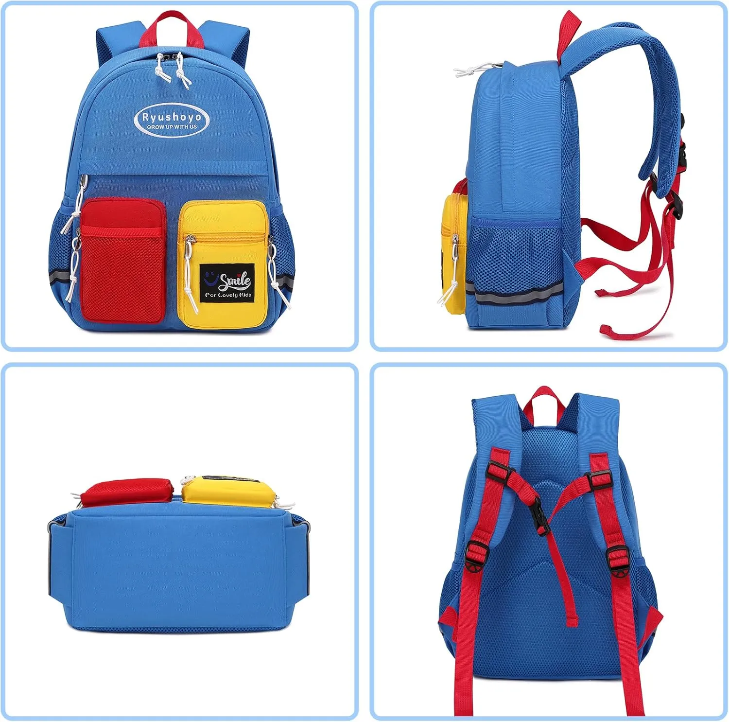 Toddler Backpack for 2-6 Years Boys Girls: 900D Polyester Kids Backpack with Chest Strap & Reflective Strips - Water Resistant Preschool Bag for Daycare, School & Travel-Blue