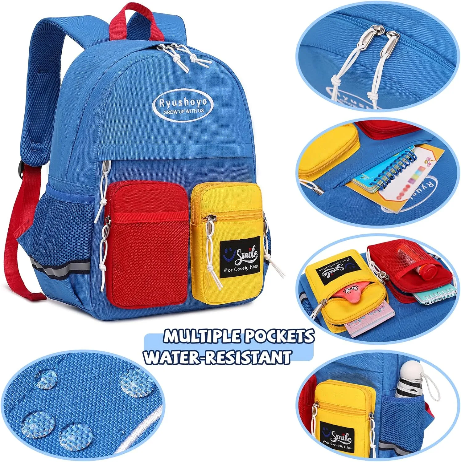Toddler Backpack for 2-6 Years Boys Girls: 900D Polyester Kids Backpack with Chest Strap & Reflective Strips - Water Resistant Preschool Bag for Daycare, School & Travel-Blue