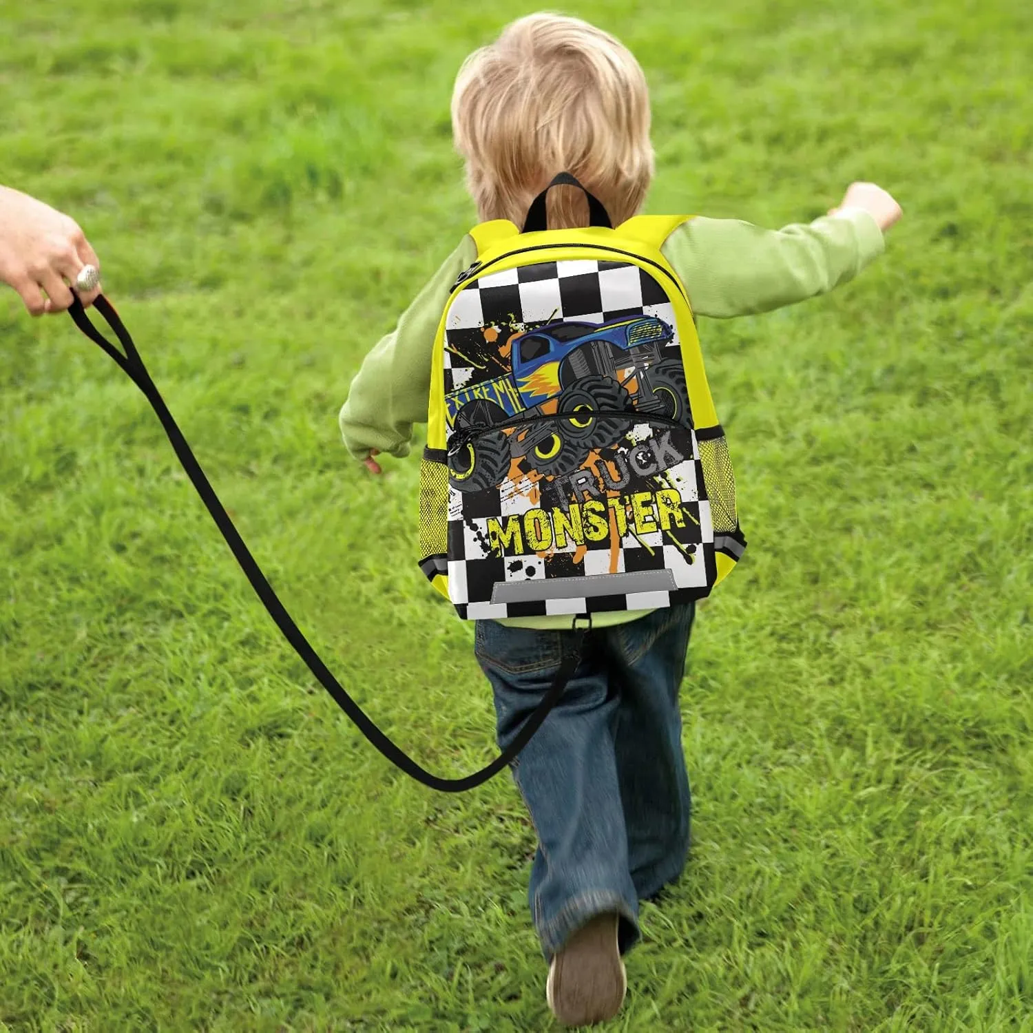 Toddler Backpack,Monster HighTruck Cars Preschool Backpack for Toddlers Boys Girls with Chest clip