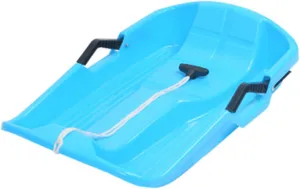Toddler Sled Outdoor Plastic Sled Downhill Flexible Kids Snow Sledding Equipment for Boys Girls with Pull Rope and Handles