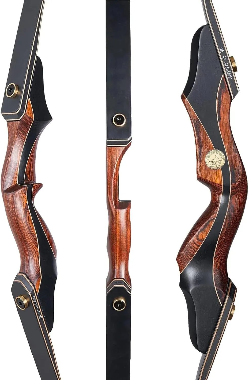 TOPARCHERY Archery 60" Takedown Hunting Recurve Bow for Adults Practice Competition Longbow with Stringer Tool Right Hand Black