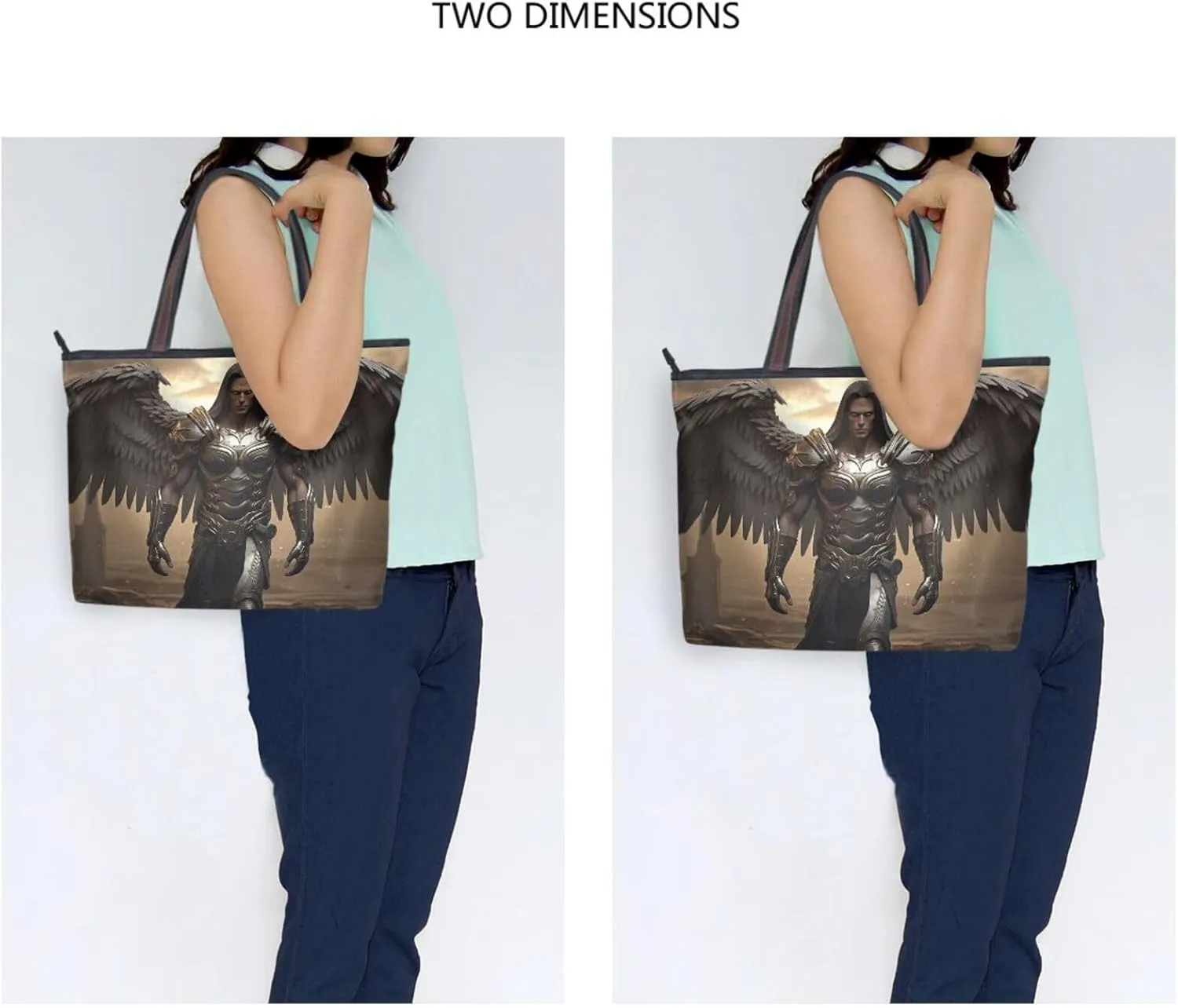 Tote Bag for Women Archangel Black Wing Durable Designer Handbag with Zipper for Daily Use Travel L