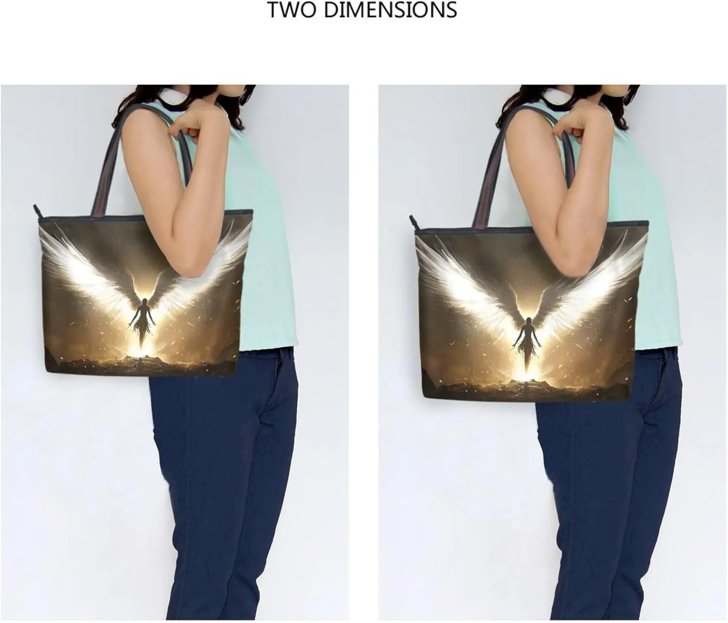 Tote Bag for Women Wing Archangel Cool Durable Designer Handbag with Zipper for Daily Use Travel L