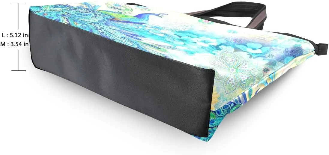 Tote Bag for Women with Zipper and Pockets,Polyester Tote Bag Pattern Tote Purse Women Handbag
