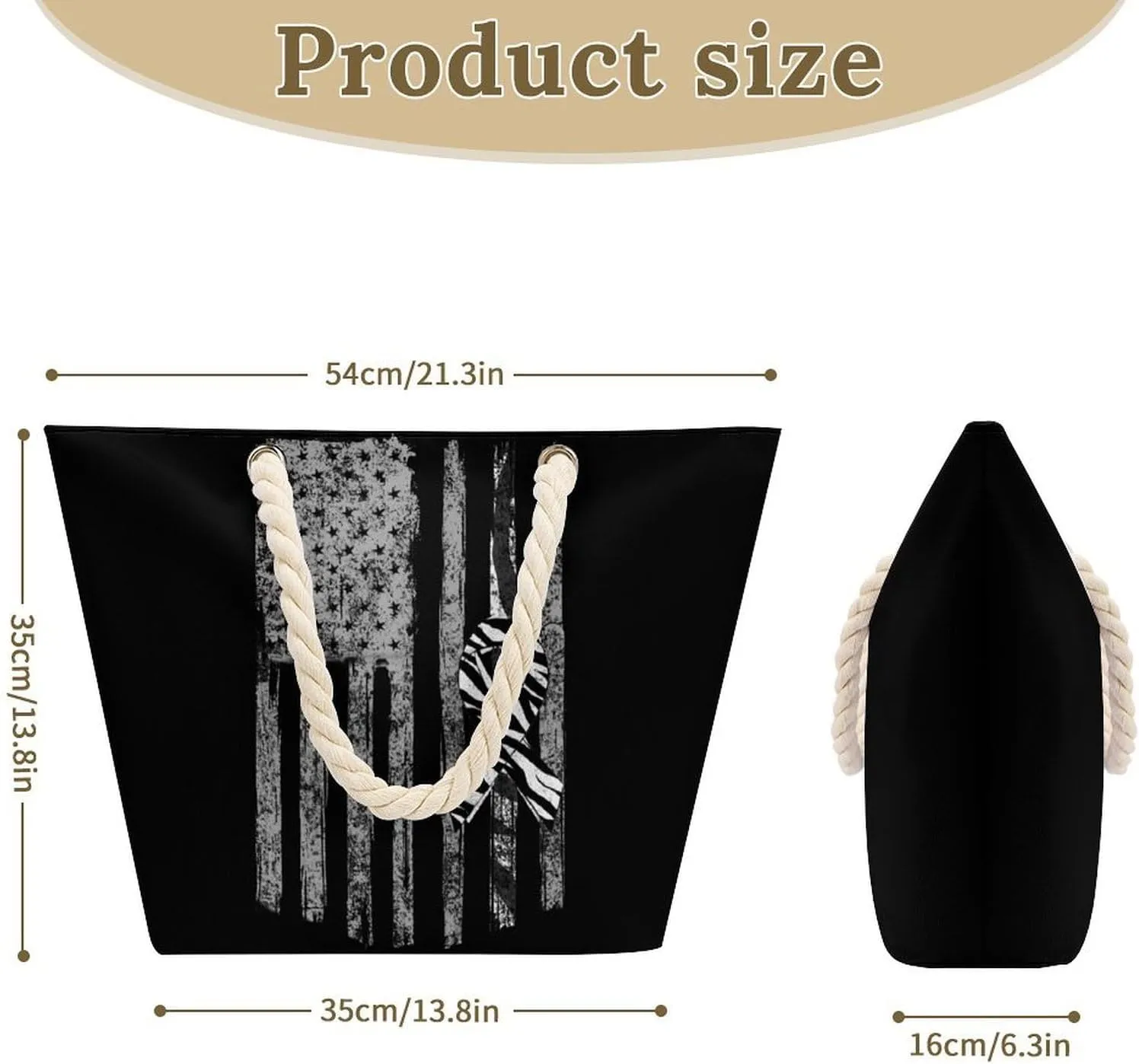 Tote Bag Large Handles Beach Bag with Zipper for Shopping Groceries Travel Outdoors Swim Pool Bag